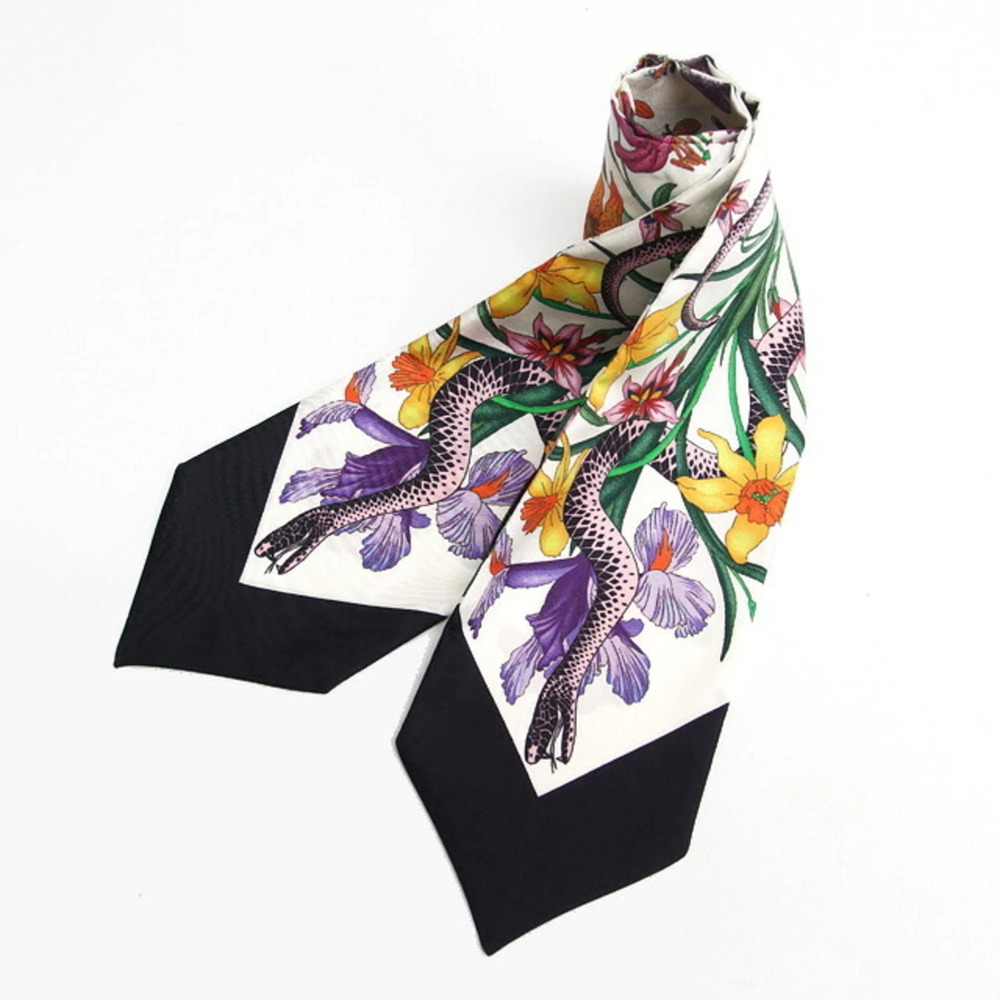 Gucci Flora Print Snake Neck Bow